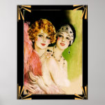 Art Deco Flapper ladies Poster. Poster<br><div class="desc">If you choose to download, Your local Walgreen store makes board posters of your download into different sizes and in various textures at a very good price. Sometimes with a discount. A tip from my US friend. For UK see "Digital Printing" online. I have framed this beautiful Earl Christy image...</div>
