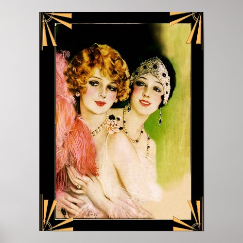 Art Deco Flapper ladies Poster Poster