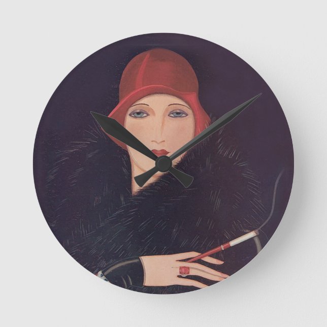 Art Deco Flapper Wall Clock (Front)