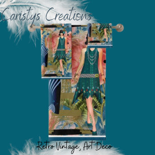 Art Deco Flappers Bath Towel Set