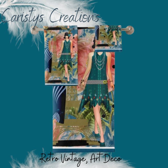 Art Deco Flappers  Bath Towel Set (Creator Uploaded)