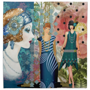 Art Deco Flappers Cloth Napkin