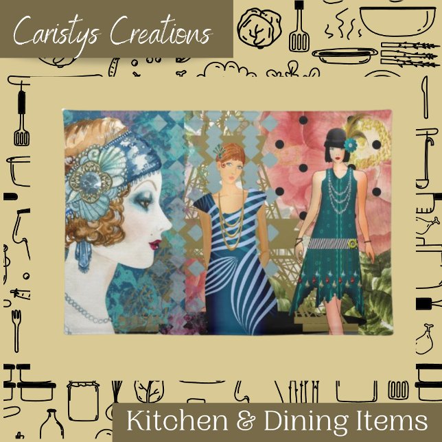 Art Deco Flappers Cloth Placemat (Creator Uploaded)