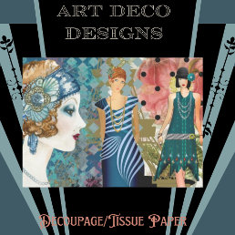 Art Deco Flappers Decoupage  Tissue Paper