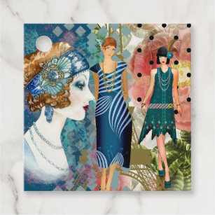 Art Deco Flappers   Favor Tags