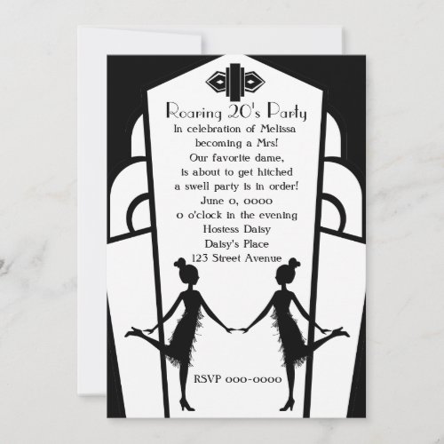 Art  Deco Flappers Personalized Invite