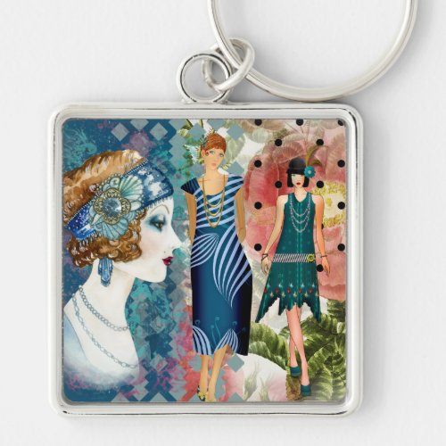 Art Deco Flappers    Keychain