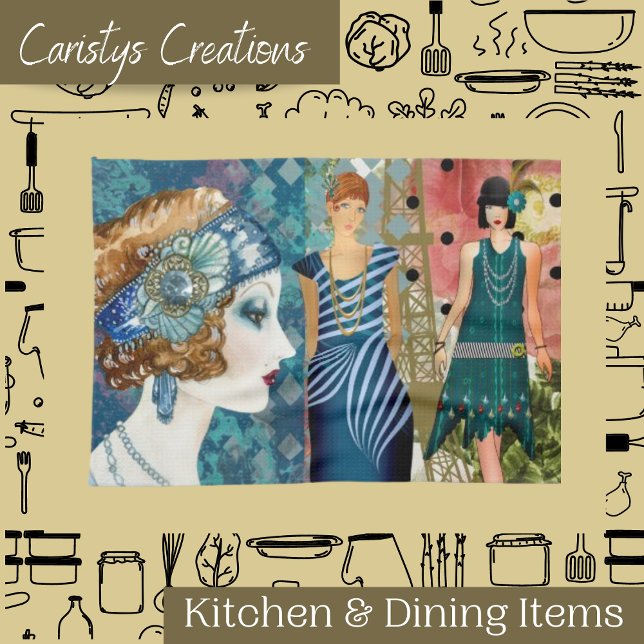 Art Deco Flappers   Kitchen Towel (Creator Uploaded)