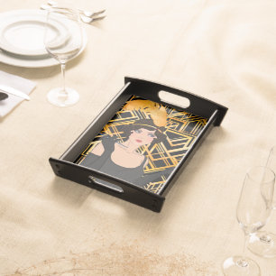 art deco, flipper girl, vintage,great Gatsby,chic, Serving Tray