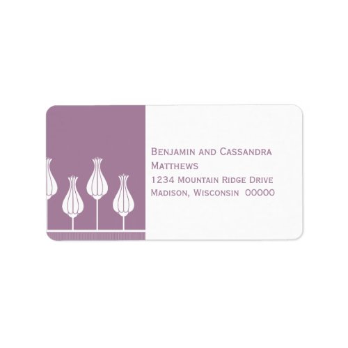 Art Deco Floral Address Labels Lavender Label