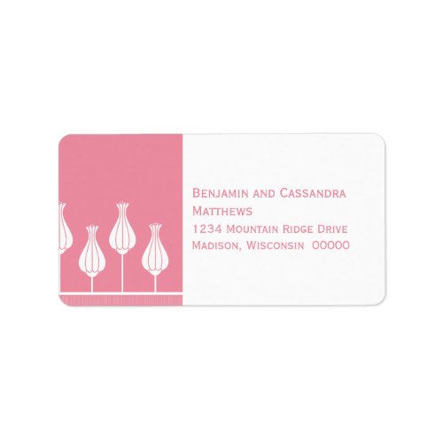 Art Deco Floral Address Labels Pink Label