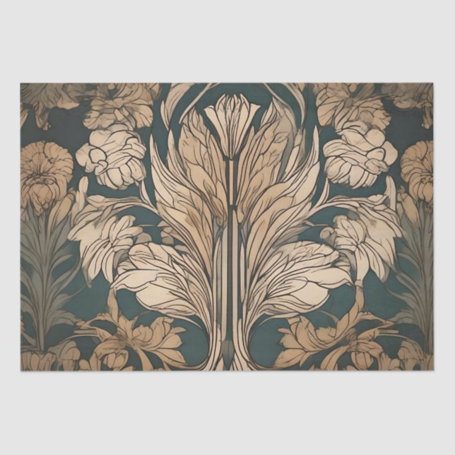 Art Deco Floral Design Tissue Paper (Front)