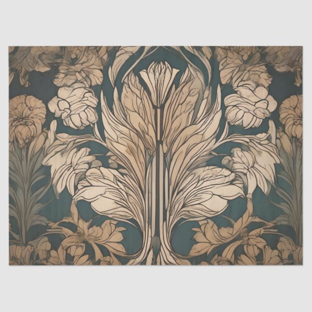 Art Deco Floral Design Tissue Paper (Front)