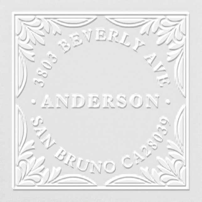 Art Deco Floral Family Name – Custom Address Embosser (Design)
