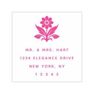 Art Deco Floral Flower Classic Rich Return Address Self-inking Stamp
