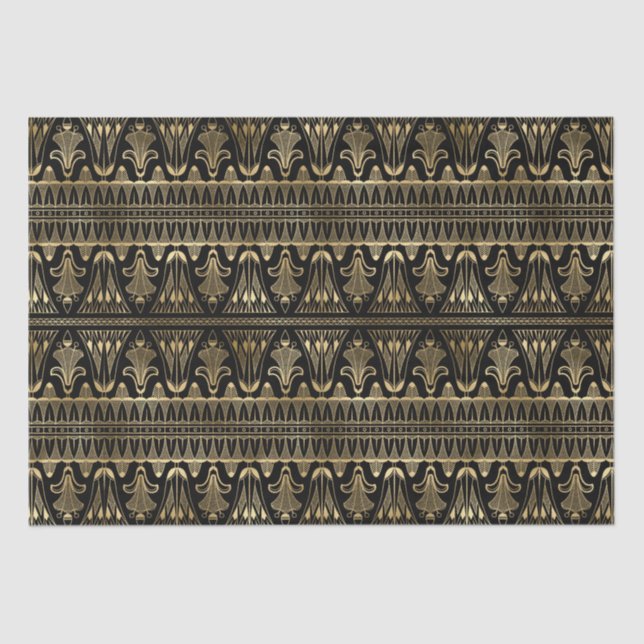 Art Deco Floral Geometric Pattern Design Tissue Paper (Front)