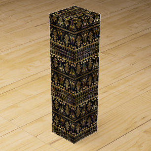 Art Deco Floral Geometric Pattern Design Wine Box