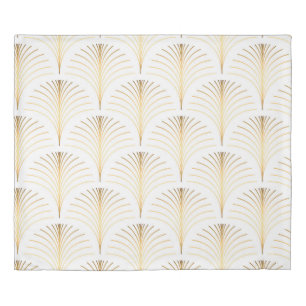 Art Deco Floral: Golden Elegance. Duvet Cover