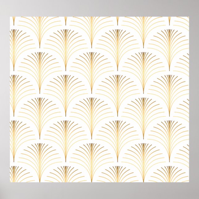 Art Deco Floral: Golden Elegance. Poster (Front)