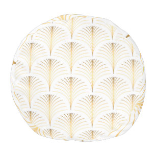 Art Deco Floral: Golden Elegance. Pouf