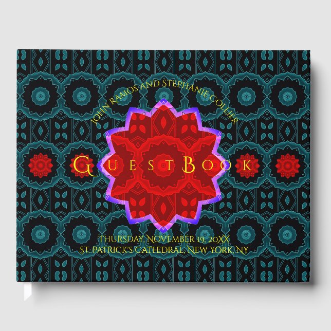 Art Deco Floral Guest Book (Front)