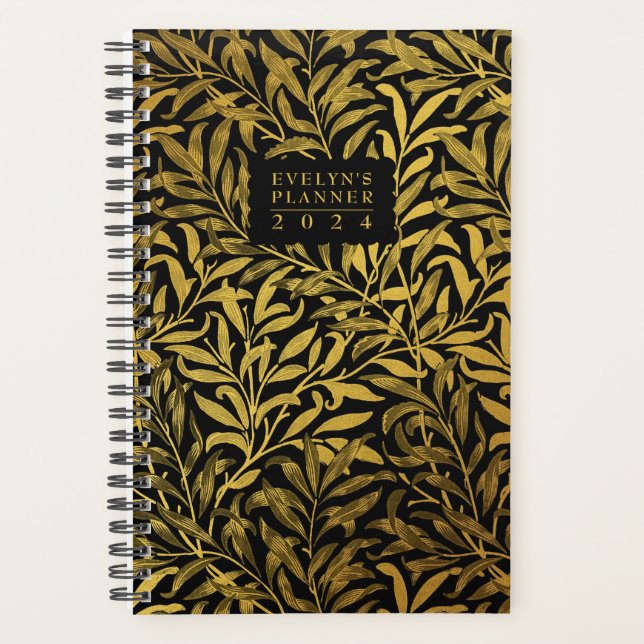 Art Deco Floral Personalized Weekly Planner (Front)