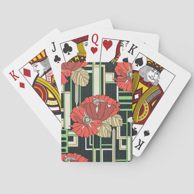 Art Deco Floral Poker Cards (Back)