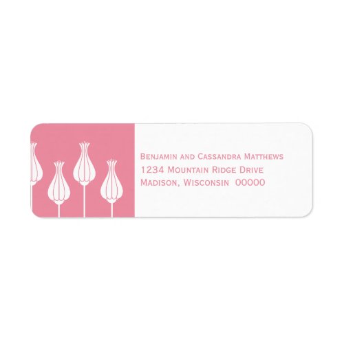 Art Deco Floral Return Address Labels Pink Label