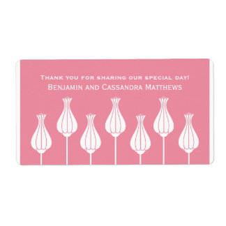 Art Deco Floral Wedding Labels, Pink Label