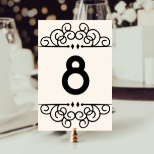 Art Deco Flourish Table Number Card