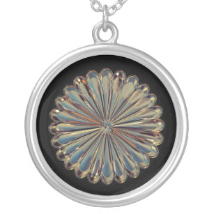 Art deco flower medallion necklace