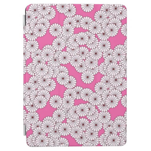 Art Deco flower pattern - cream on pink iPad Air Cover
