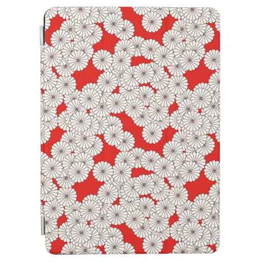 Art Deco flower pattern - cream on red  iPad Air Cover
