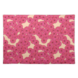 Art Deco flower pattern - deep pink and peach Placemat