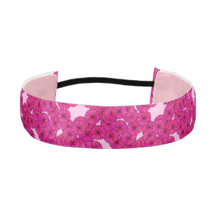 Art Deco flower pattern - magenta on pink Athletic Headband
