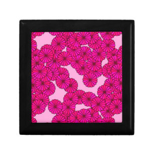 Art Deco flower pattern - magenta on pink Keepsake Box