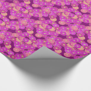 Art Deco flower pattern - shades of violet, coral Wrapping Paper
