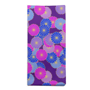 Art Deco flower pattern - violet, blue and purple Cloth Napkin