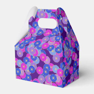 Art Deco flower pattern - violet, blue and purple Favor Boxes