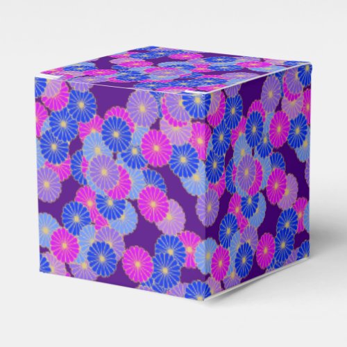 Art Deco flower pattern _ violet blue and purple Favor Boxes