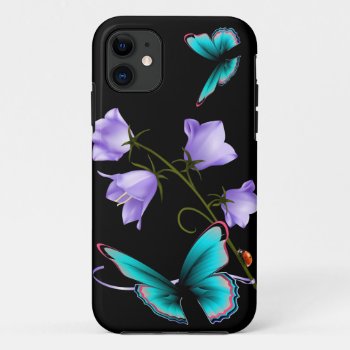 Art Deco Flowers And Butterfly Iphone 11 Case by UTeezSF at Zazzle