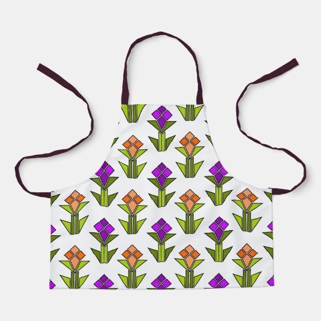 Art Deco Flowers Apron (Front)
