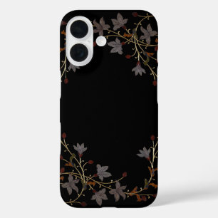 Art Deco Flowers On Black iPhone 16 Case