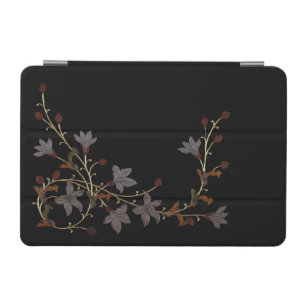 Art Deco Flowers On Black iPad Mini Cover