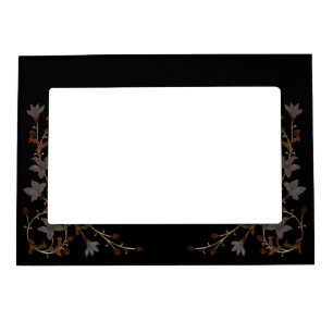 Art Deco Flowers On Black Magnetic Frame