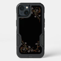 Art Deco Flowers On Black