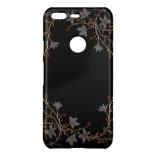 Art Deco Flowers On Black Uncommon Google Pixel Case (Back)