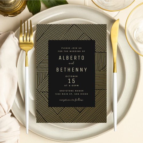 Art Deco Foil Invitation