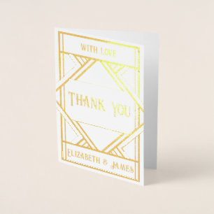 Art Deco Foil Thank You Cards