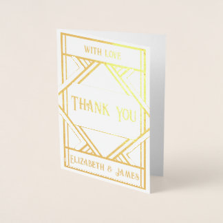 Art Deco Foil Thank You Cards